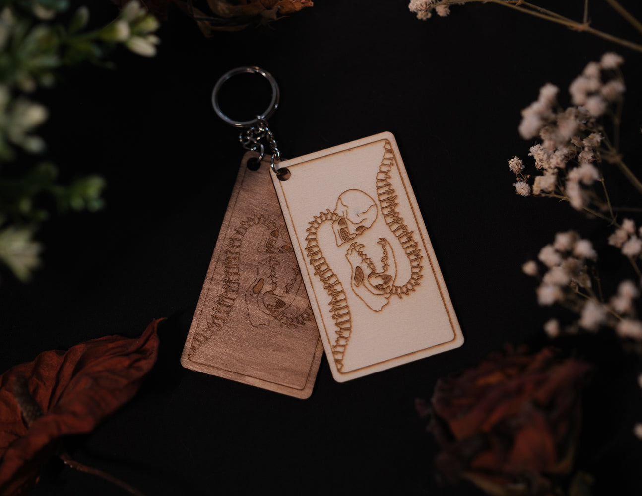 Wooden card key ring