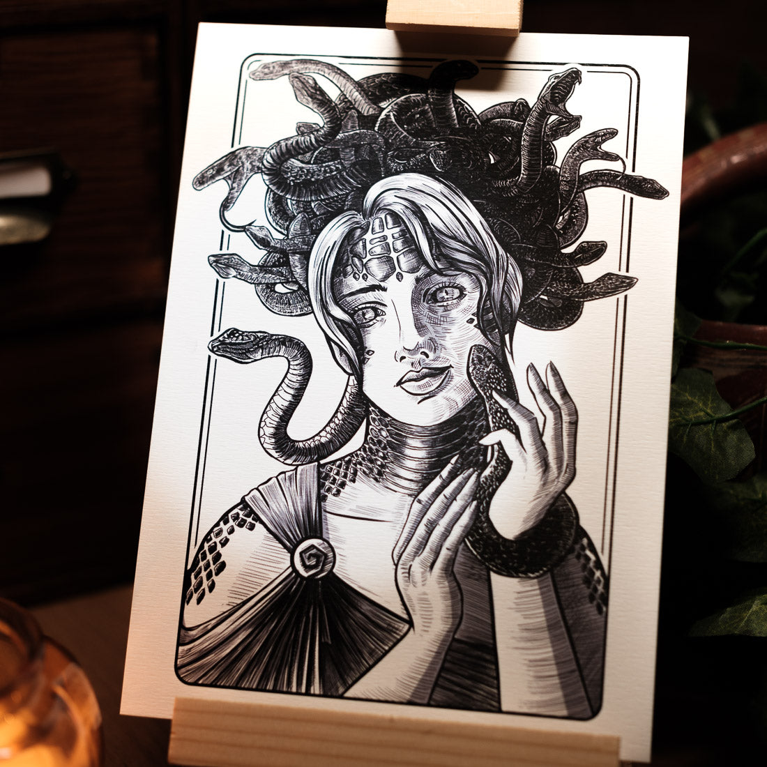 Zoom sur l'illustration medusa au format a5